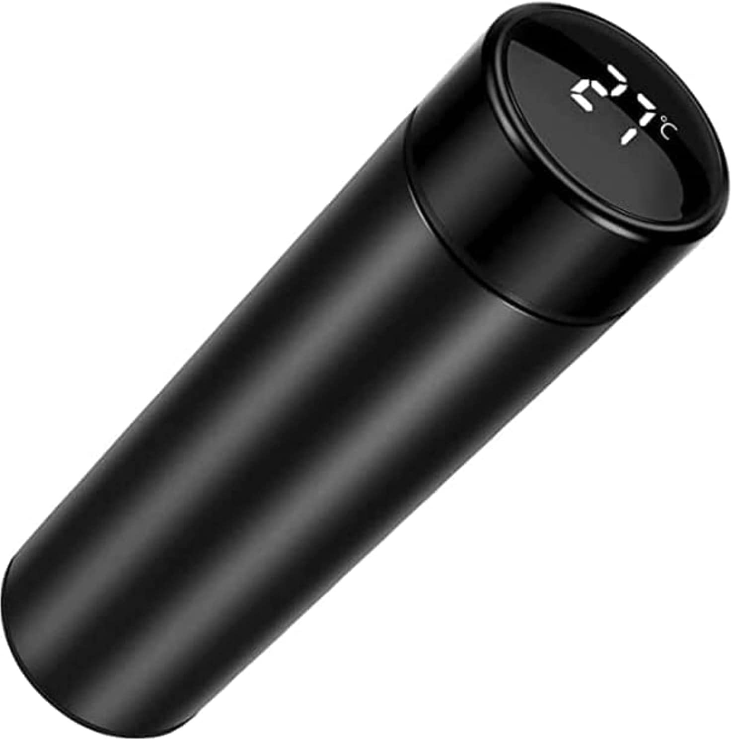 Smart Water Bottle with Temperature Display Ideal for School, Office, and Gym ? Portable, Convenient, Multi-purpose ? Insulated Stainless-steel ? Up to 12 Hours (Black)
