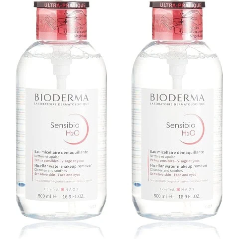 Bioderma Sensibio H2O Make-Up Removing Micellar Water for Sensitive Skin, 2 x 500 ml