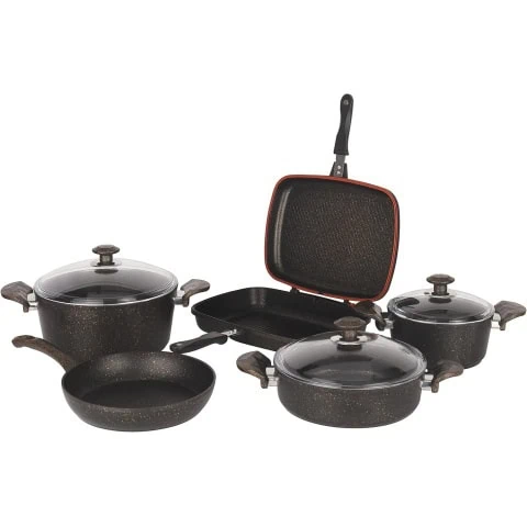 Chef Mark Granite Coated Cookware Set, 9 Pieces