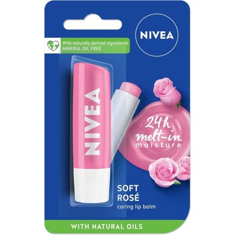 Nivea Lip Balm - Soft Rose-4.8 Grams