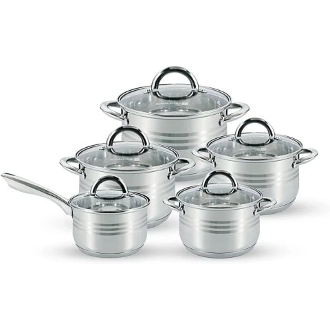 Royalford 10Pcs Stainless Steel Cookware Set,
