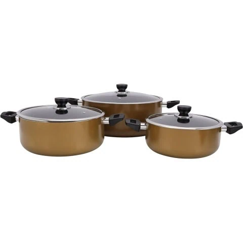 RoyalFord 6 Piece Brown Granite Cookware Set
