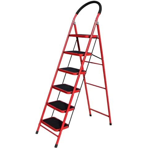 6 Step Ladder, Folding Step Stool with Tool Platform