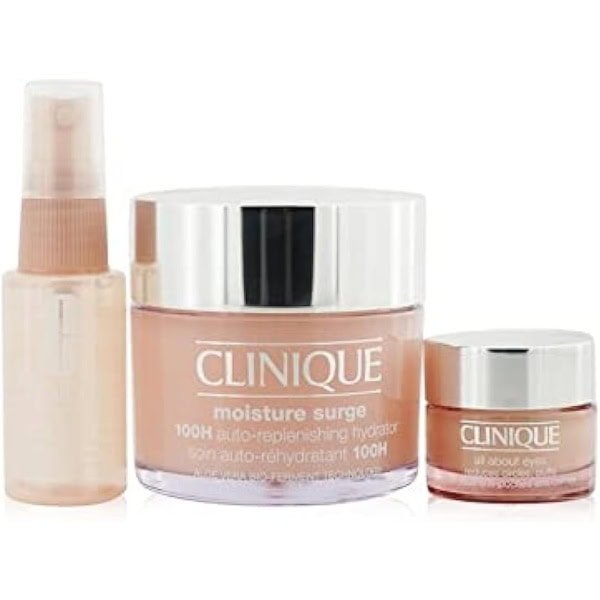 Clinique Moisture Surge Set: Moisture Surge 100H 125ml+ All About Eyes 15ml+ Moisture Surge Face Spray Thirsty Skin Relief 30ml 3pcs