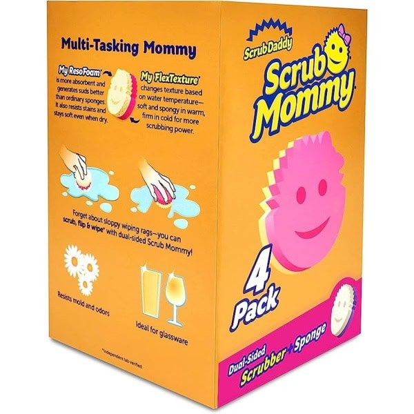 Scrub Daddy Dual Sided Sponge - Scrub Mommy, 4 Count
